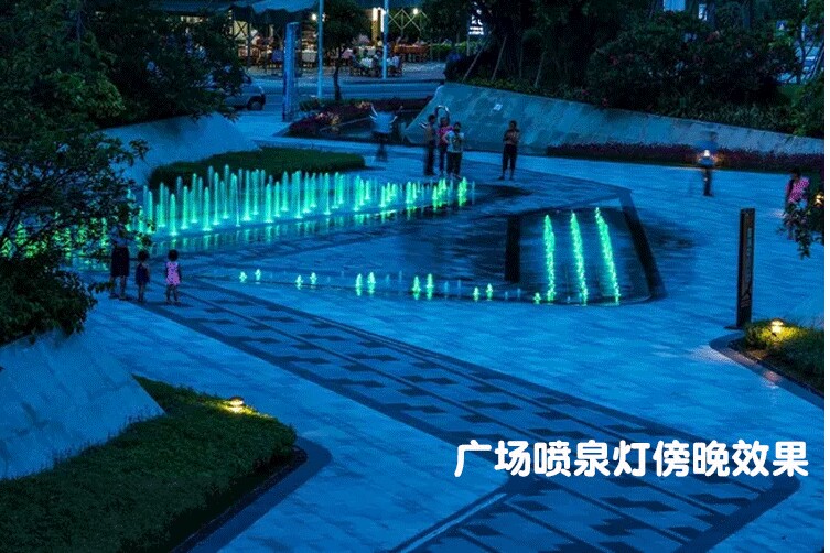 廣場LED噴泉燈夜間效果